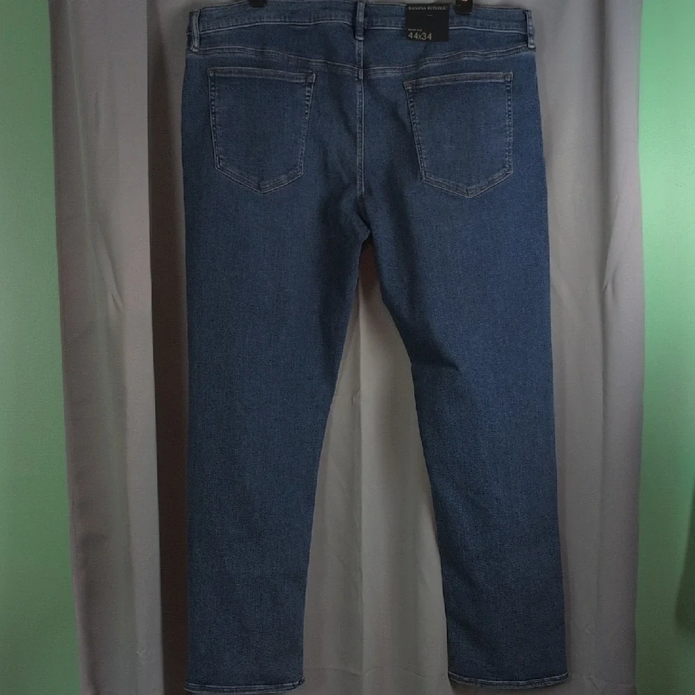 Banana Republic‎ Slim Fit 44x34 Mens Mid Rise Jeans Blue Wash Denim New